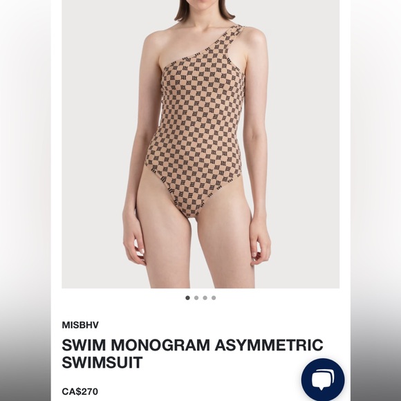 MISBHV Monogram One-Shoulder Bodysuit/ Swimsuit XS - Picture 3 of 3